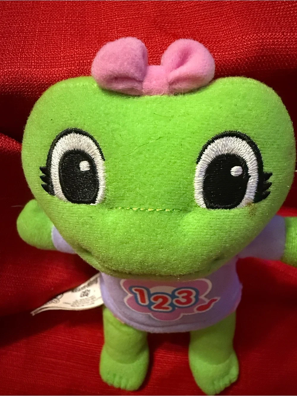 Plush Learning Frog Toy for Toddlers - Green & Purple